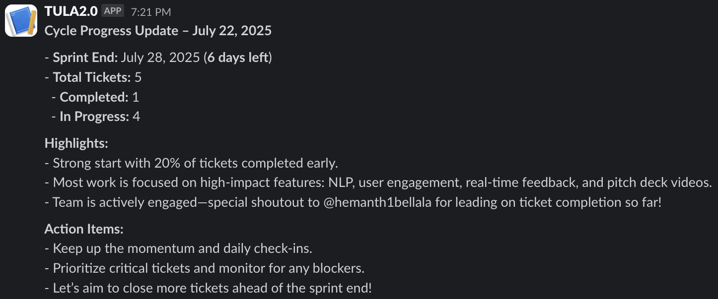 Slack team updates